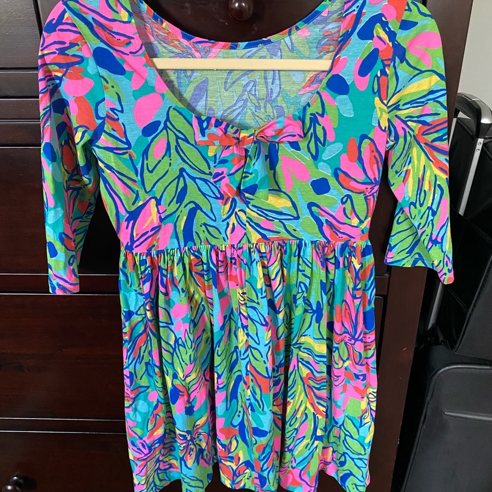 Lilly Pulitzer Girls Dress XL EUC, bow is back of dress